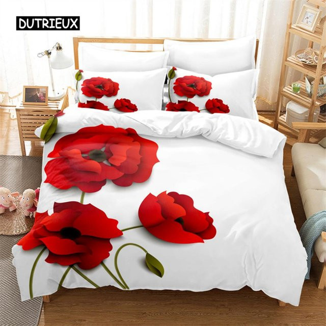 Binchi Outdoor Product Bettwäsche-Set mit Blumen-Design, Queen Size, Weiß, B/H: 200 x 230 cm - Bild 1