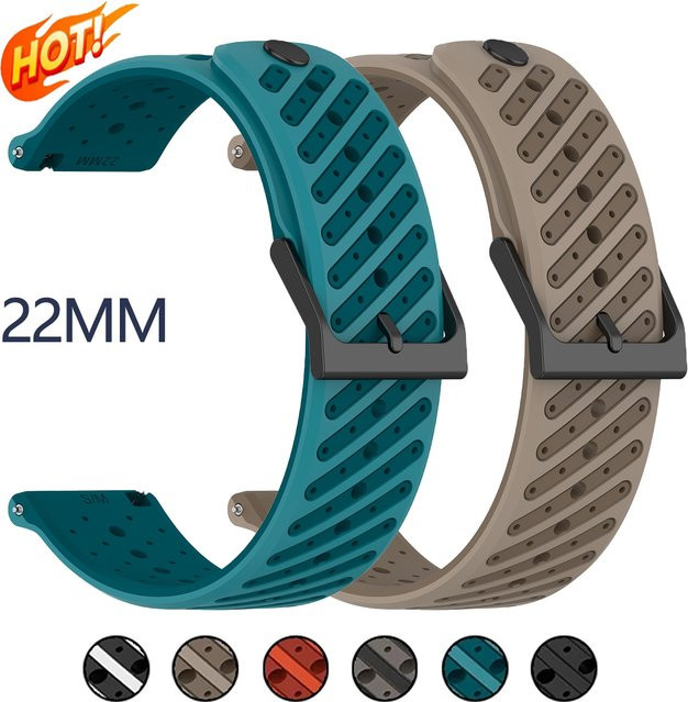 CAOWTAN Uhrenarmband Silikon, 22 mm, Schwarz, Unisex - Bild 1