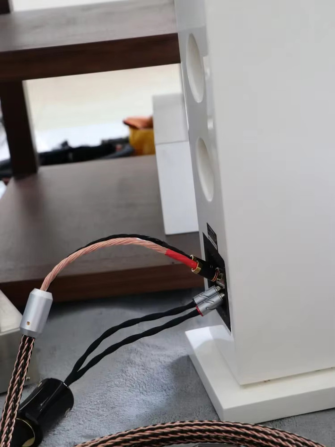 Preffair Paar 7n OCC versilberte Lautsprecherkabel Bi-Wiring 24-adrig mit Bananensteckern 2 zu 4 in Silber - Bild 7