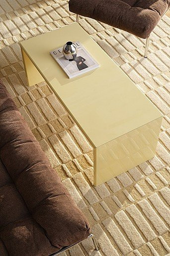 Jotex Kaffeetisch OIA in Beige und Gelb, moderner Couchtisch aus MDF mit glänzender Oberfläche, B/T/H: 100 x 40 x 44 cm - Bild 1