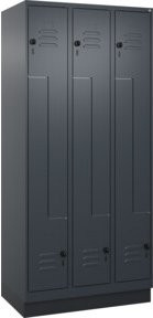 C+P Z-Spind Classic PLUS mit 6 Fächern und Sockel, Anthrazit/Schwarz, B/T/H: 90 x 50 x 195 cm - Bild 1