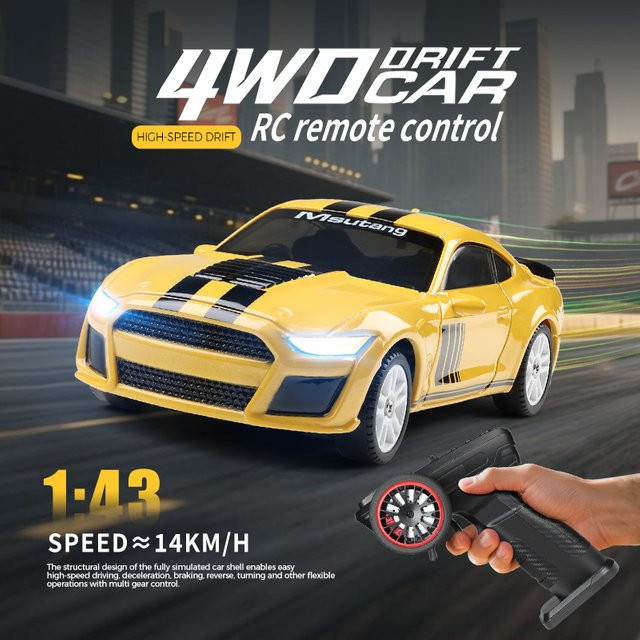WLtoys K4308 Drift-Rennwagen, 1:43, mit LED-Lichtern, 4WD-Gyroskop, RTR-Fernsteuerungsauto - Bild 1