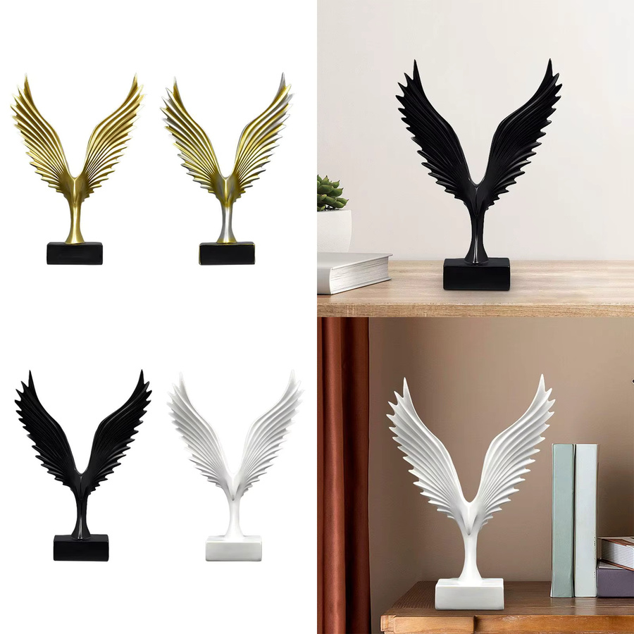 Homyl Adler Statue Goldene Vogel Skulptur aus Harz für die Wohnkultur und Dekoration - Bild 3