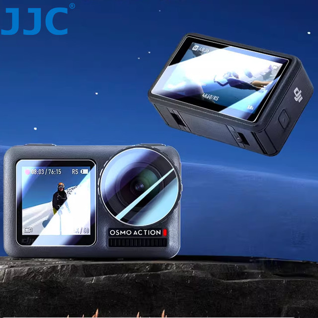 JJC Displayschutzfolie für DJI Osmo Action 6, transparentes gehärtetes Glas mit 9H Härte als Objektivschutz für deine Action Camera - Bild 1