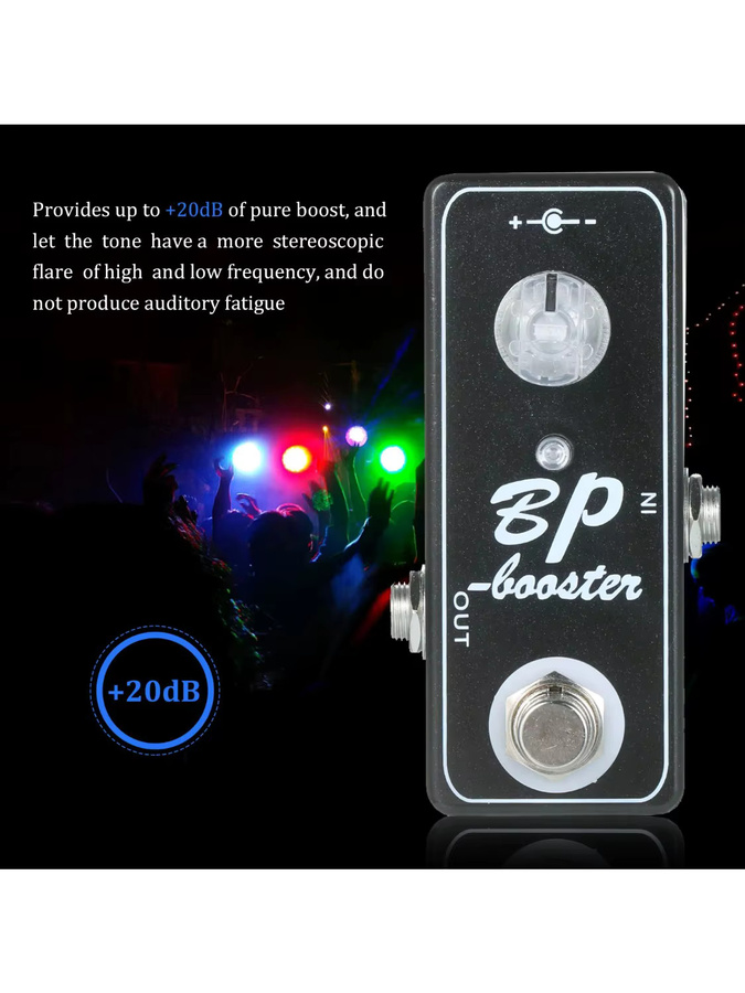 MOSKY BP Booster Audio Clean Boost Gitarrenpedal in Schwarz mit True Bypass Switching für Gitarre, Bass und Elektroakustik - Bild 6