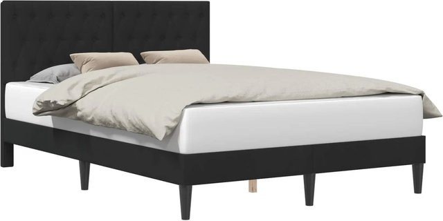 vidaXL Bettrahmen mit Kopfteil aus Samt in Schwarz, B/T/H: 160 x 200 x 164 cm - Bild 1