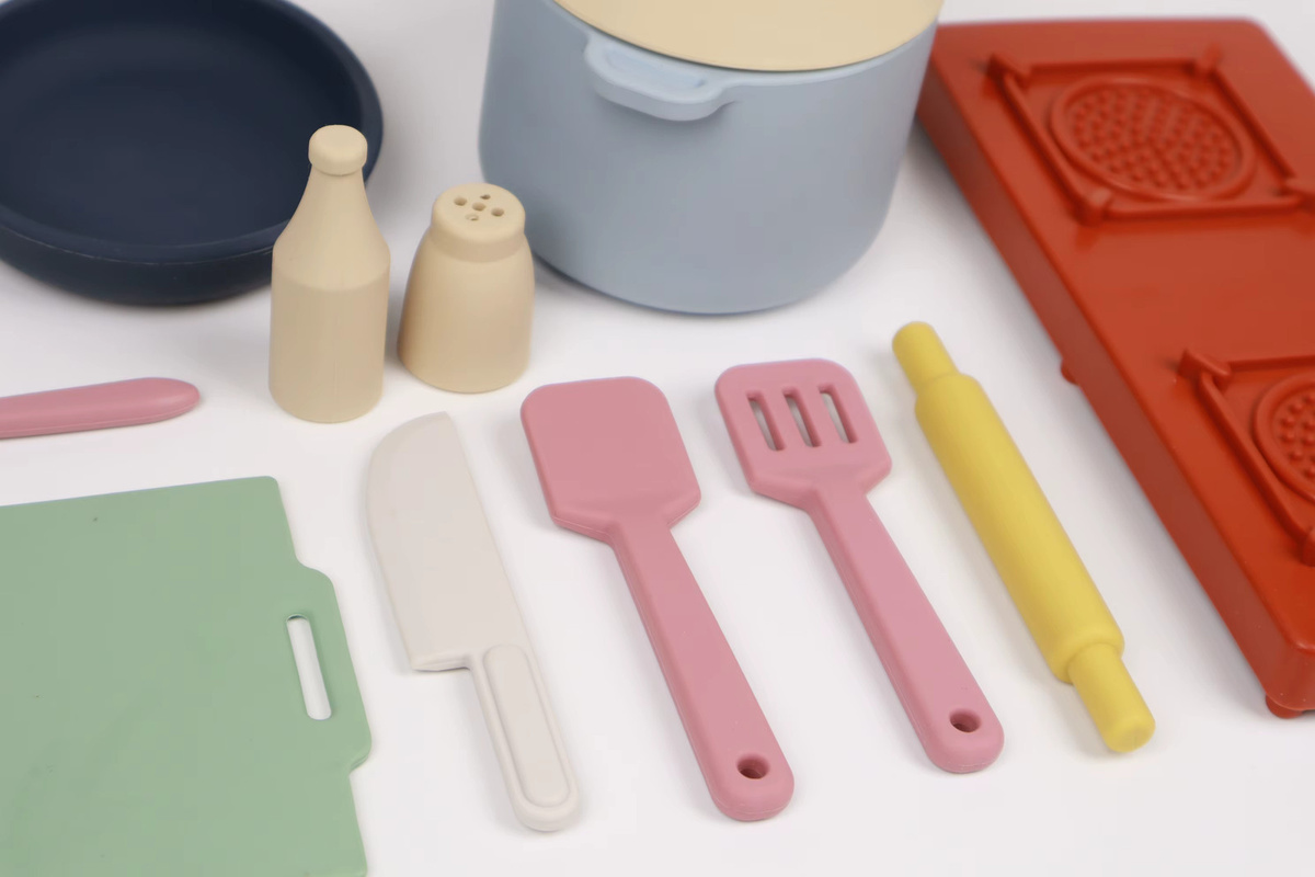 Silikon-Küchenspielzeug-Set, Topf, Tiere, Blau, Bunt / Mehrfarbig - Bild 2