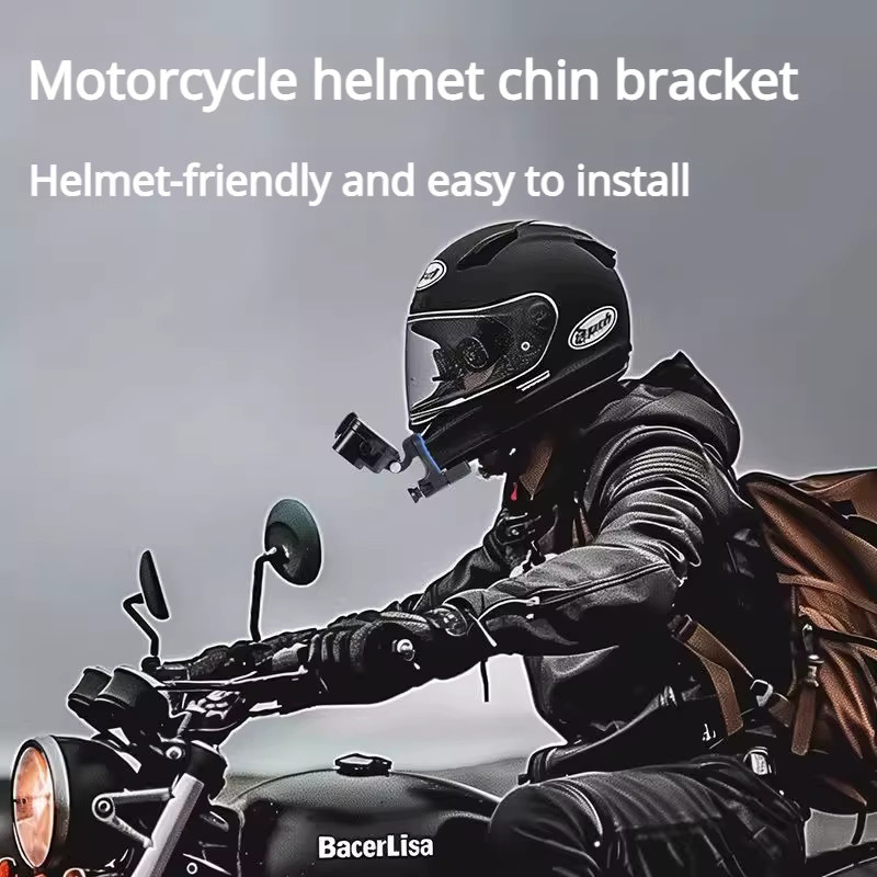 GoPro Clip-on-Helm-Kinnständer für Action-Kameras in Schwarz für Motorrad und Reiten - Bild 4