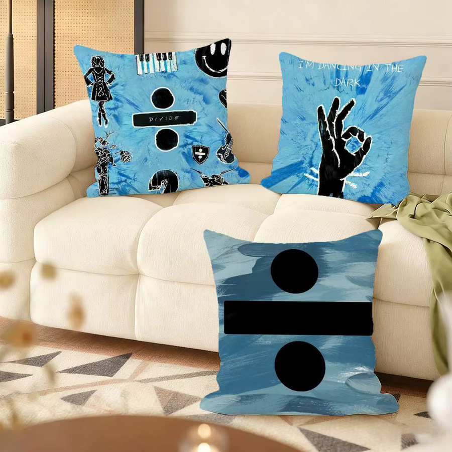 Ed Singer S-Sheeran Kissenbezug aus weichem Plüsch in Schwarz oder Blau, quadratisch, Breite: 30 cm, Höhe: 30 cm, Tiefe: 30 cm - Bild 3