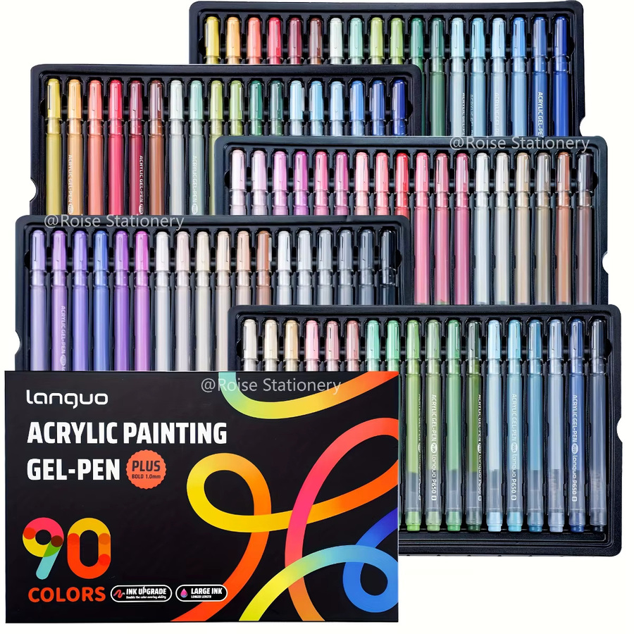 LANGUO Acryl-Gelstifte mit 90 Farben und 1,0 mm Spitze für Schule, Büro und zum Zeichnen, Multicolor - Bild 5