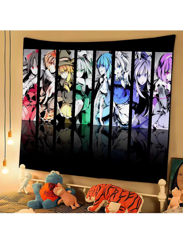 Potdemiel Wandteppich Touhou Projekt Mandala Wandkunst im Bohemian Stil, mehrfarbig, B: 70 cm, H: 70 cm, T: 50 cm - Bild 7