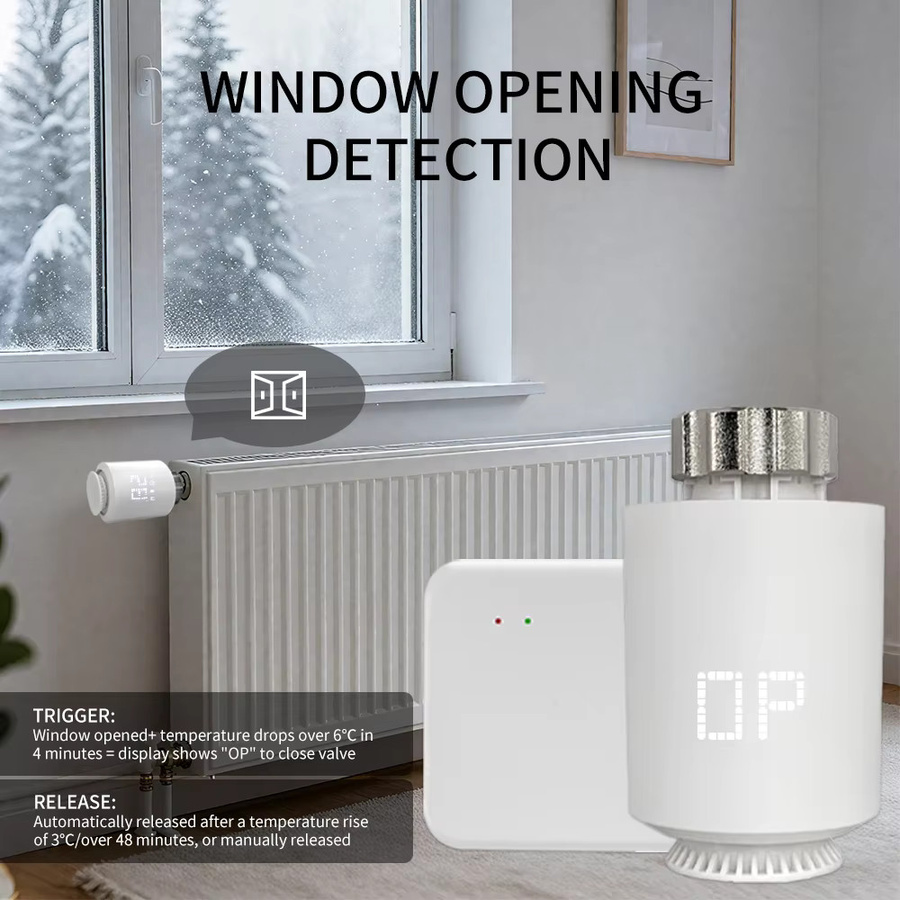 Tuya Smart Zigbee 3.0 Thermostatventil TRV Temperaturregler in Weiß mit Alexa und Google Home Unterstützung - Bild 2