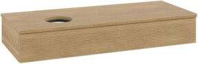 V&B Antao Waschtischunterschrank mit Frontstruktur und LED-Beleuchtung, Farbe Eiche Honig, B/T/H: 120 x 50 x 19 cm - Bild 1
