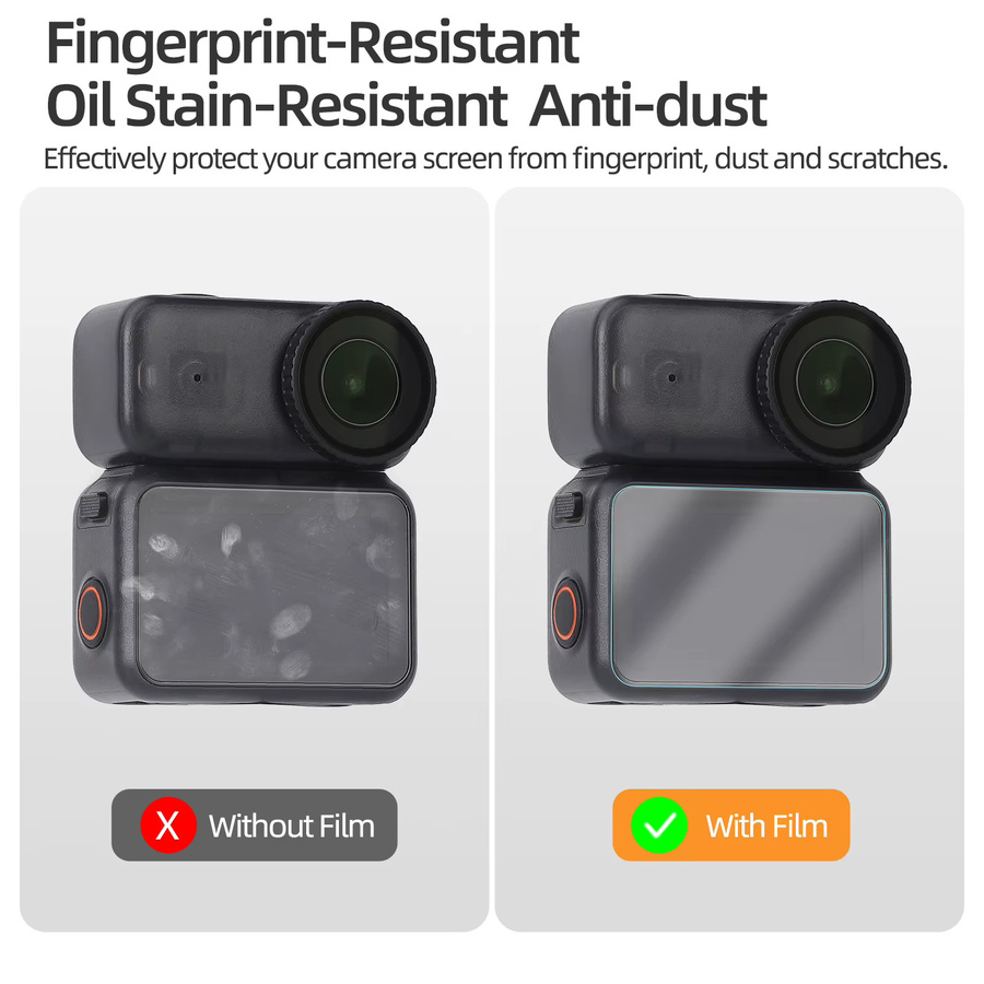 DJI Osmo Nano Displayschutzfolie und Kameraobjektivschutz aus gehärtetem Glas, transparent, 9H Härte - Bild 2