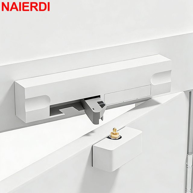NAIERDI Dämpfungs-Türschließer in Weiß, Geräuschloser hydraulischer Automatik-Türschließer mit Anti-Einklemm-Puffer - Bild 1