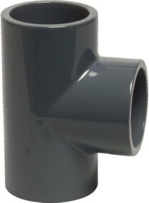 MEGA T-Stück 90 Grad aus Kunststoff in Grau, 50 mm, 16 bar - Bild 1