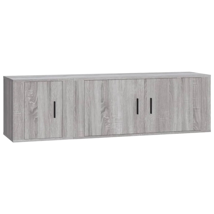 vidaXL 2-teiliges TV-Schrank-Set Grau Sonoma Holzwerkstoff für das Wohnzimmer, B/T/H: 100 x 34,5 x 40 cm und 40 x 34,5 x 40 cm - Bild 2