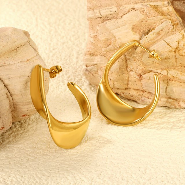 LUXUKISSKIDS Ohrstecker Edelstahl, Gold, Damen - Bild 1