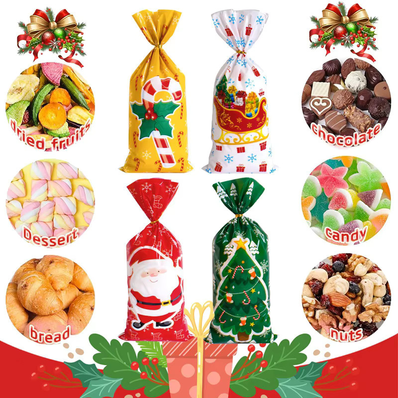 50 Stück Weihnachts-Süßigkeitentüten mit Santa-Motiv in Mehrfarbig für Weihnachts- und Neujahrsfeiern - Bild 5
