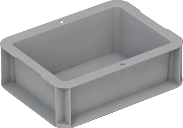 Eurobox-System Vollwand Box in Grau, B/T/H: 20 x 15 x 7 cm - Bild 1
