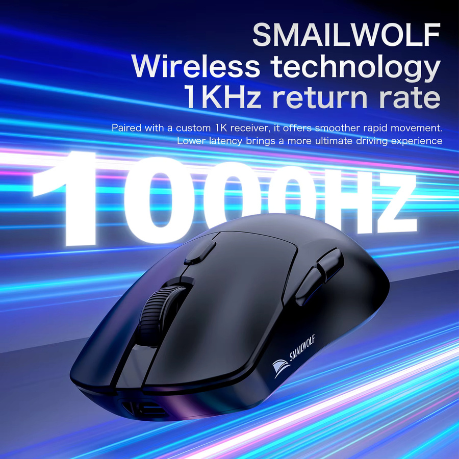 SMAILWOLF M3pro Gaming-Maus mit Bluetooth und PAW3311 Sensor in Orange - Bild 3