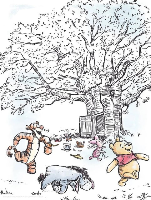 Komar Wandbild Winnie Pooh Playground Paper Poster Multicolor B: 30 cm, H: 40 cm - Bild 1