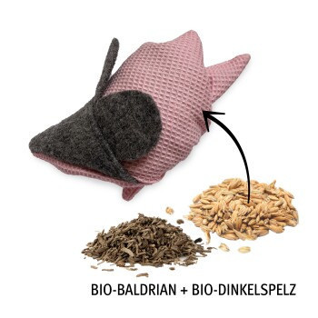 Kater Kasimir Mausbert, 2-in-1 Spielmaus für Katzen, aus BIO-Baumwolle und BIO-Baldrian-Füllung - Bild 2