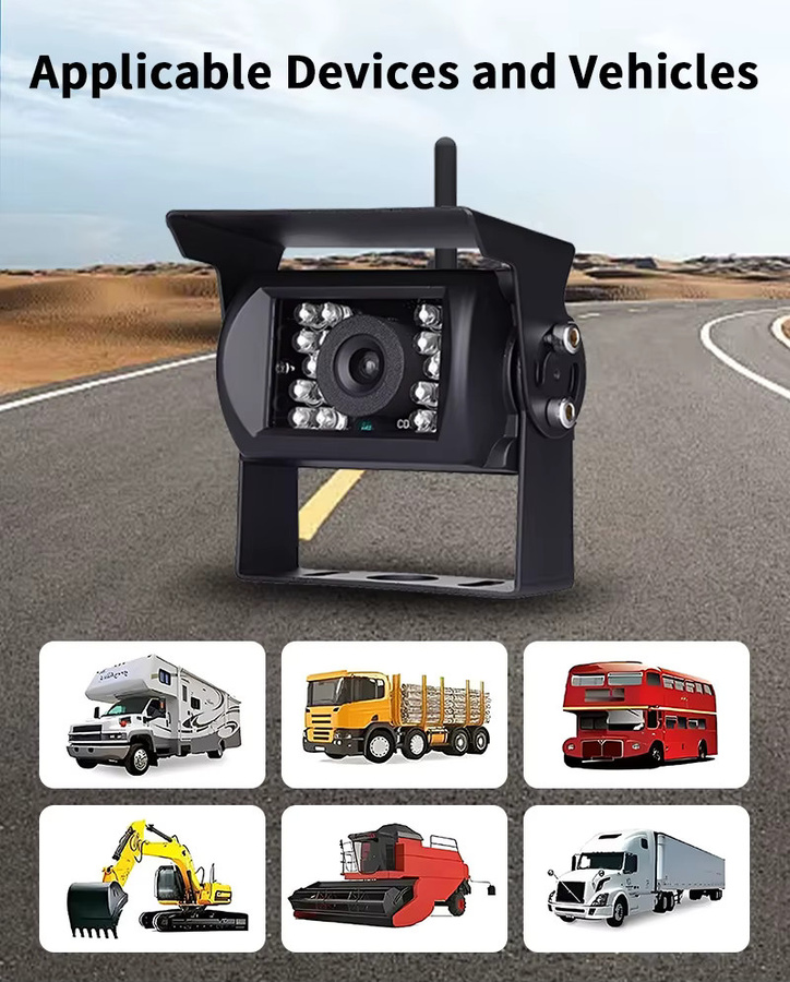Bileeko WLAN HD 720P Rückfahrkamera mit IR Nachtsicht und IP68 Wasserdichtigkeit in Schwarz für LKWs, Anhänger, Wohnmobile und große Fahrzeuge - Bild 6