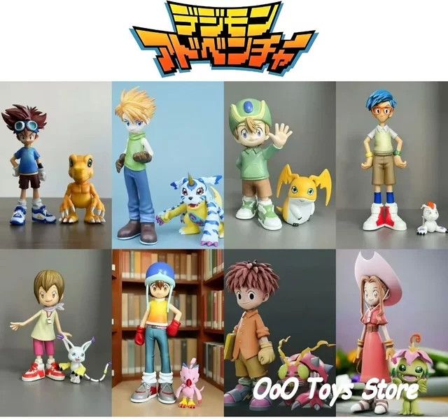 Bandai Digimon Adventure Actionfiguren Set aus PVC mit acht Hauptfiguren in Multicolor, Höhe: 5 bis 16 cm - Bild 1