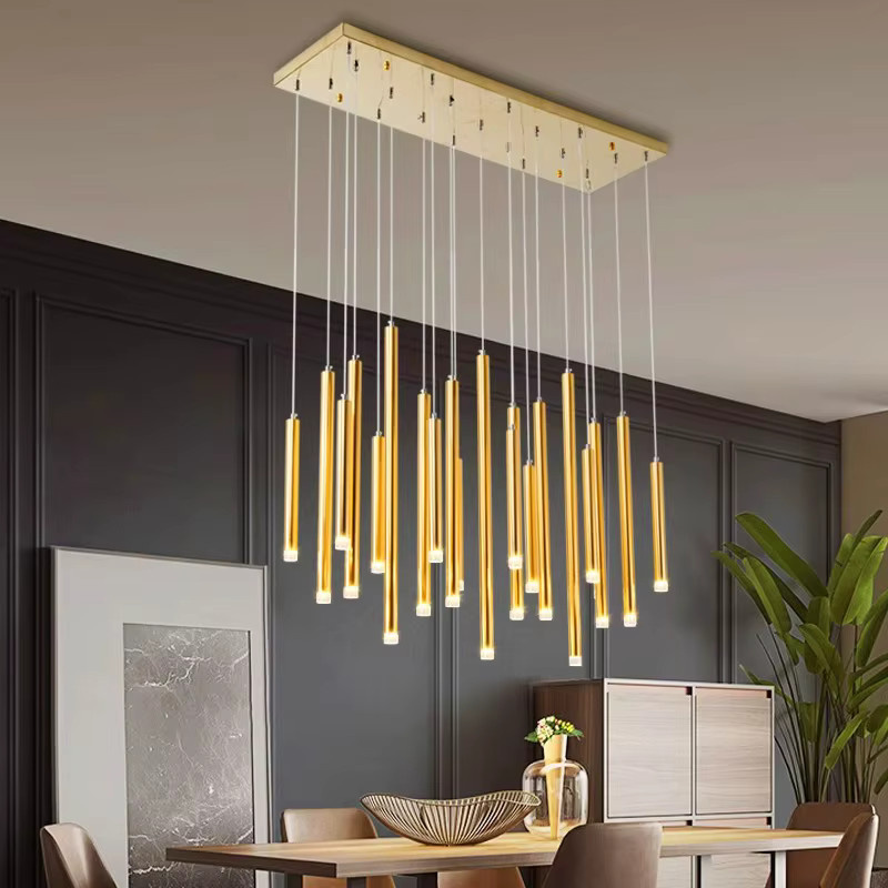 Joemade Moderne LED-Pendelleuchte in Gold/Messing für Wohnzimmer und Esszimmer - Bild 2
