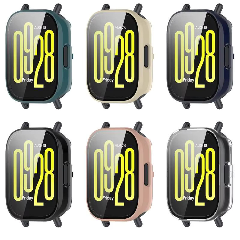 Xiaomi Uhrenzubehör, Gehärtetes Glas + PC-Hülle für Redmi Watch 5 Active / 5 Lite, Schwarz - Bild 2
