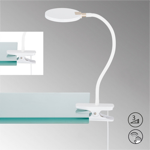Fischer & Honsel LED Klemmleuchte Luiz, dimmbar, Weiß, B/H: 10,5 x 35 cm - Bild 2