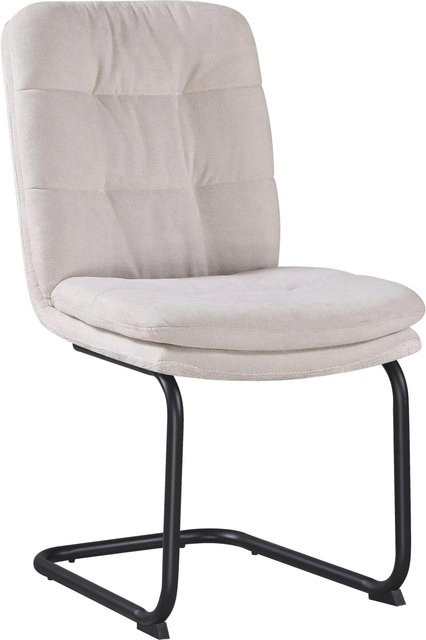 Mömax Stuhl Nova Beige mit Stoffbezug und Metallgestell B/T/H: 49 x 66 x 91 cm - Bild 1