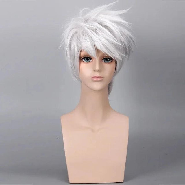 Kakashi Hatake Cosplay Perücke, silberweiß, kurz, synthetisch, gestuft - Bild 1