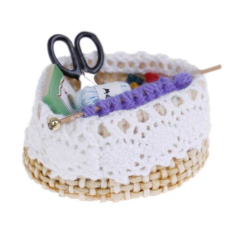 Yiran toy 1 Mini Schere Wollstrickwerkzeug Puppenhaus Miniatur 1:12 - Bild 1