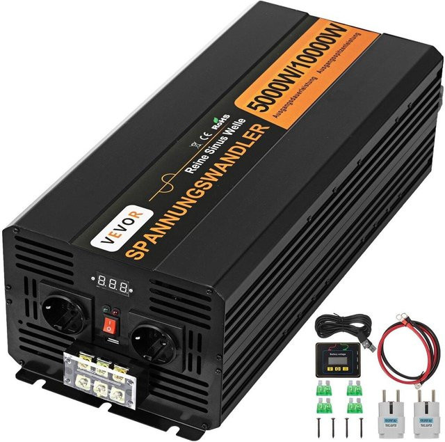 Buying Solutions MB Reiner Sinus Wechselrichter Generator 5000W 24V auf 230V mit 10000W Spitzenleistung in Schwarz - Bild 1