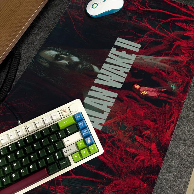 Alan Wake 2 Mauspad XXL rutschfeste Gamer-Tastaturmatte mit HD Art Design in Schwarz/Mehrfarbig, B: 90 cm, T: 40 cm - Bild 1