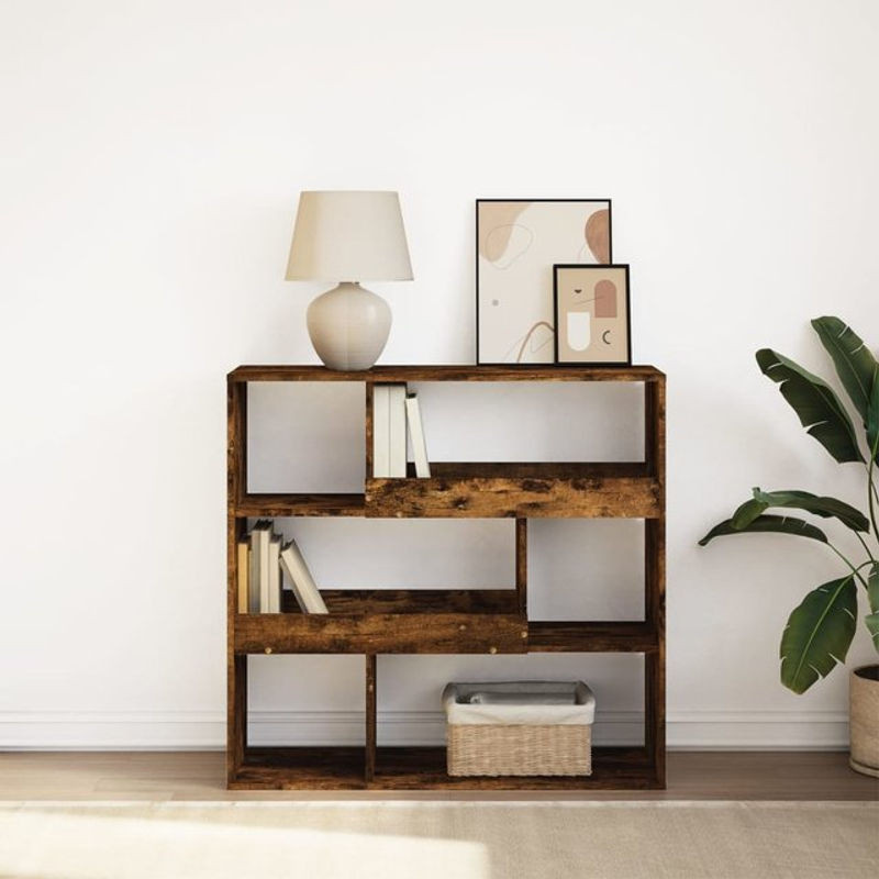 Vidaxl Bücherregal und Raumteiler in Räuchereiche Braun B/T/H: 100 x 33 x 94,5 cm - Bild 1