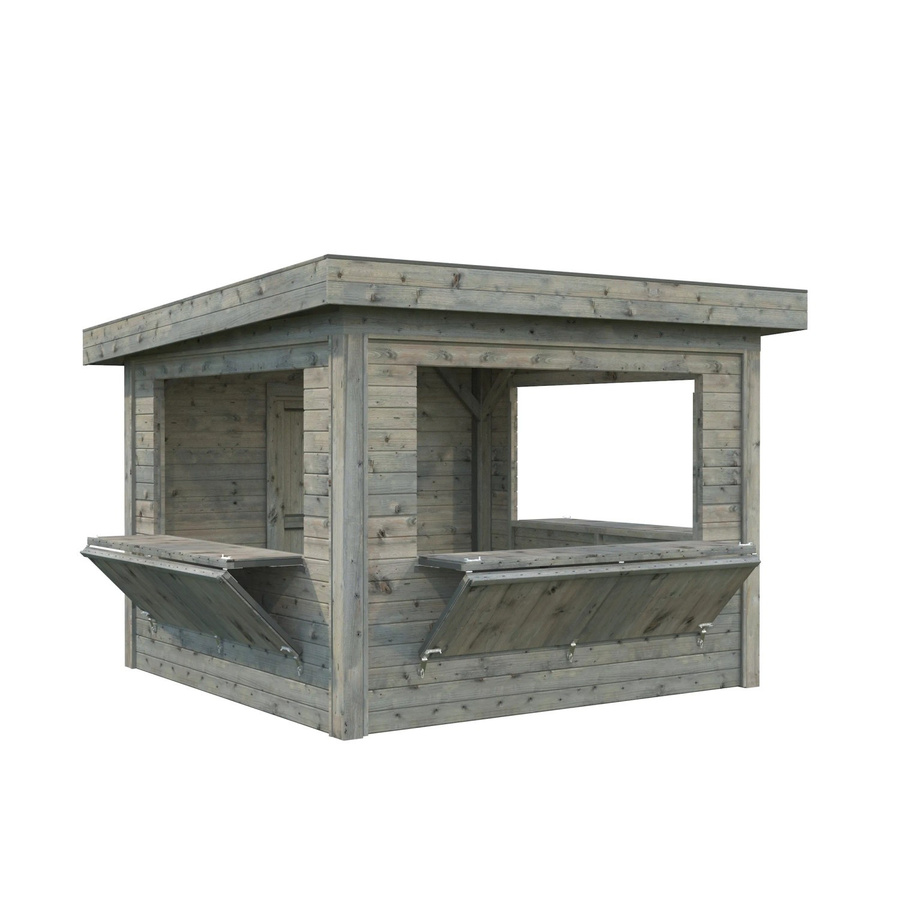 Palmako Marktstand Lenna Set 306 aus Fichtenholz in Grau, tauchgrundiert, B/T/H: 300 x 300 x 245 cm - Bild 2