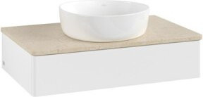 V&B Waschtischunterschrank Antao ohne Frontstruktur in Weiß lackiert, B/T/H: 80 x 50 x 19 cm - Bild 1