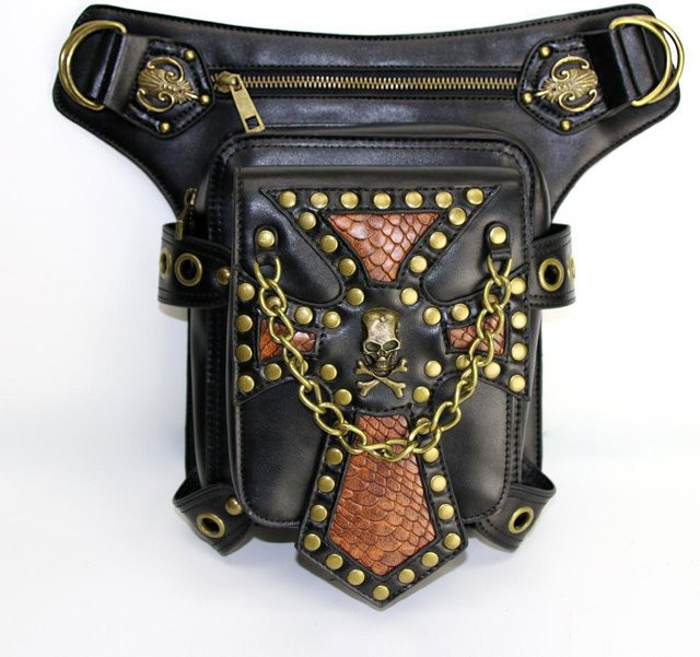 JMG Bags Modekette, Schlangenmuster, Nieten, Damen, gray - Bild 1