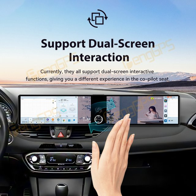 PENGGPS Multimedia Radio für Hyundai I30 (2017-2022) mit 24,6 Zoll Touchscreen, Drahtloses CarPlay, Android Auto und 4G Unterstützung, Schwarz - Bild 1