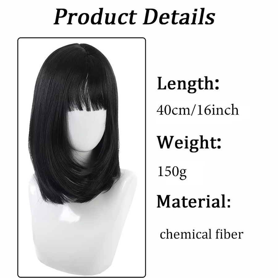 allaosify Damen-Perücke, synthetisch, Air French Bangs - Bild 4