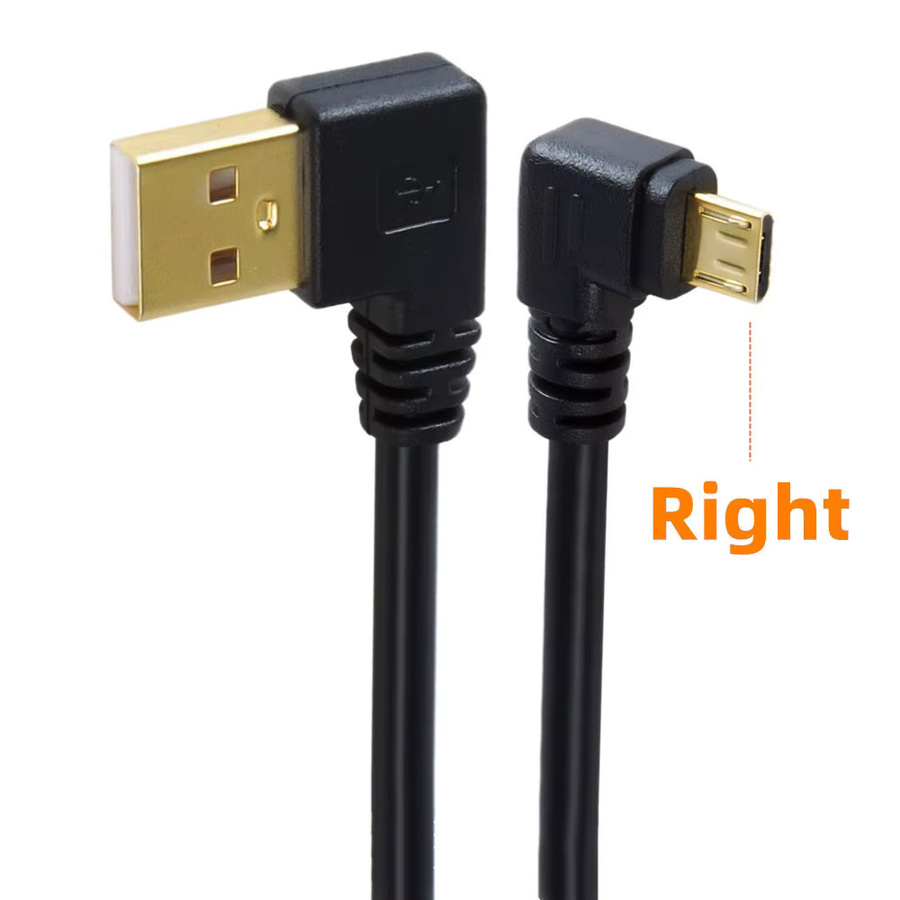 BSN USB 2.0 auf Micro-USB-B Kabel, vergoldet, 90-Grad-Winkel, schwarz, Länge: 15 cm - Bild 5