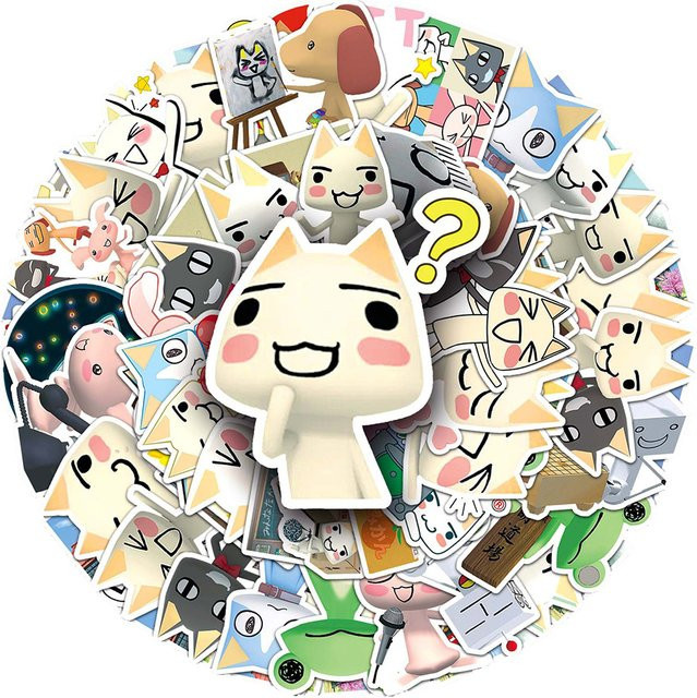 Rspctou Kawaii Cartoon Toro Inoue Katzen-Aufkleber, wasserfeste ästhetische Graffiti-Sticker für Laptop und Schreibwaren, Mehrfarbig - Bild 1