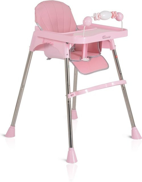 Moni Kinderhochstuhl Century mit verstellbarem Tablett und Kunstlederpolsterung in Pink - Bild 1