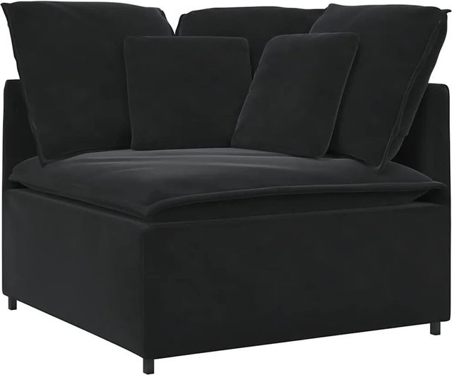 vidaXL Modulares Sofa Eckmodul mit Kissen Schwarz Breite: 100 cm - Bild 1