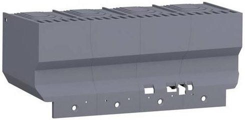 Hager Klemmenabdeckung HYS024H P160 für gespreizte Anschlussverlängerung, 4P, grau - Bild 1