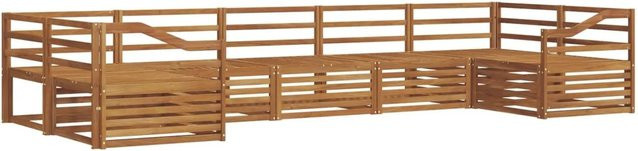 vidaXL Sofagarnitur 7-teilig in U-Form aus Massivholz Akazie, Farbe Braun - Bild 1