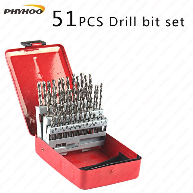 PHYHOO 51 Stück Multifunktionales Twist Bohrer Set für Holz und Metall zur präzisen Bearbeitung von Schmuck und DIY-Projekten - Bild 1